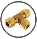 Brass Compression Union Tee Brass Compression Union Tee