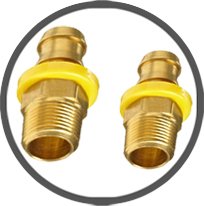 Brass Push On Male Pipe