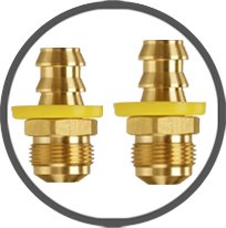 SAE 45 Degree Flare Male Push On Hose Barbs