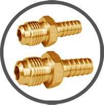 SAE 45 Degree Flare Male Push On Hose Barbs