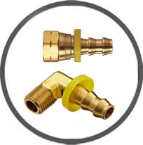 Brass Push On Hose Barb Fittings